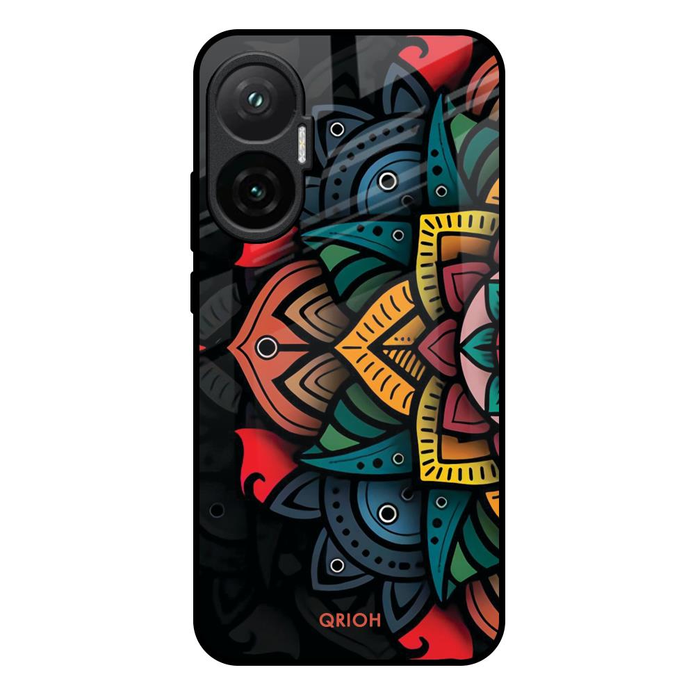 Retro Gorgeous Flower Poco F7 5G Glass Back Cover Online