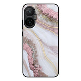 Pink & Gold Gllitter Marble Poco F7 5G Glass Back Cover Online