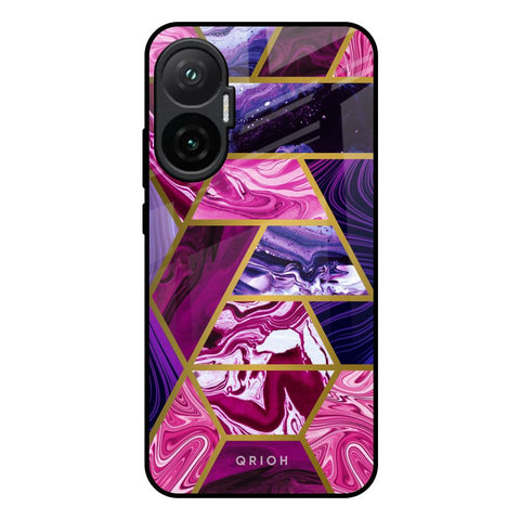 Electroplated Geometric Marble Poco F7 5G Glass Back Cover Online