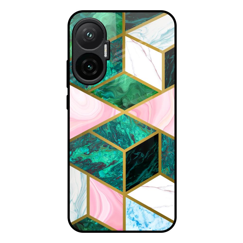 Seamless Green Marble Poco F7 5G Glass Back Cover Online