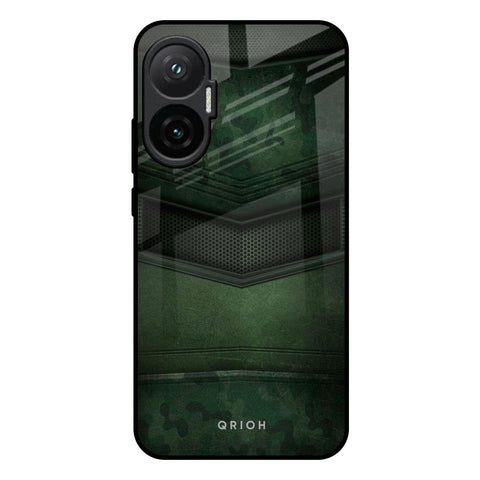 Green Leather Poco F7 5G Glass Back Cover Online