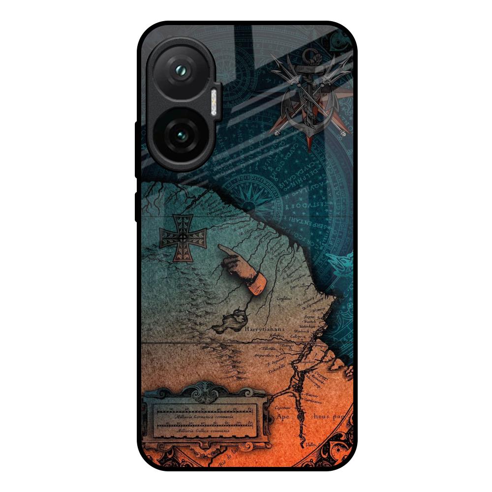 Geographical Map Poco F7 5G Glass Back Cover Online