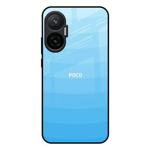 Wavy Blue Pattern Poco F7 5G Glass Back Cover Online