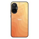 Orange Curve Pattern Poco F7 5G Glass Back Cover Online