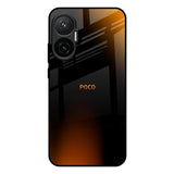 Orange Black Fusion Poco F7 5G Glass Back Cover Online