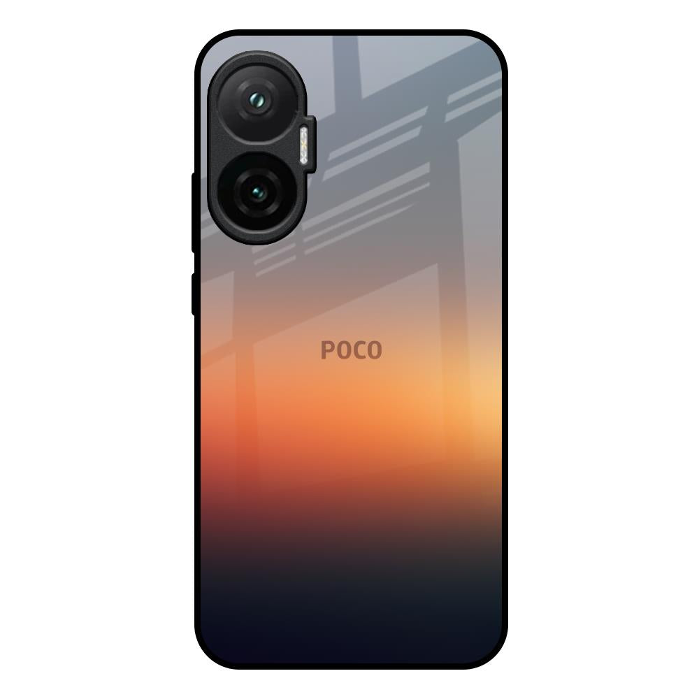 Aesthetic Orange Poco F7 5G Glass Back Cover Online