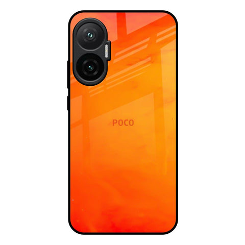 Tangy Orange Poco F7 5G Glass Back Cover Online
