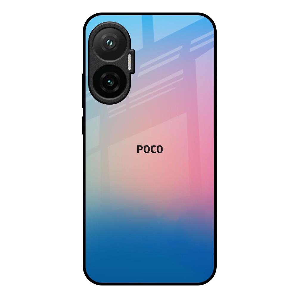 Blue & Pink Ombre Poco F7 5G Glass Back Cover Online