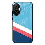 Pink & White Stripes Poco F7 5G Glass Back Cover Online