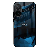 Polygonal Blue Box Poco F7 5G Glass Back Cover Online