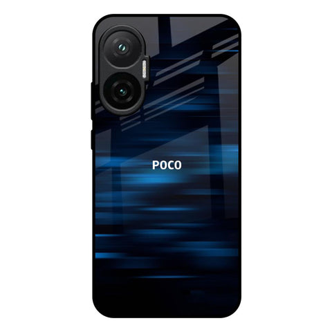 Blue Rough Abstract Poco F7 5G Glass Back Cover Online