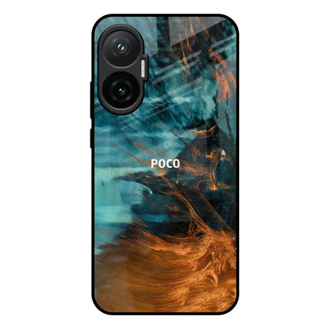 Golden Splash Poco F7 5G Glass Back Cover Online