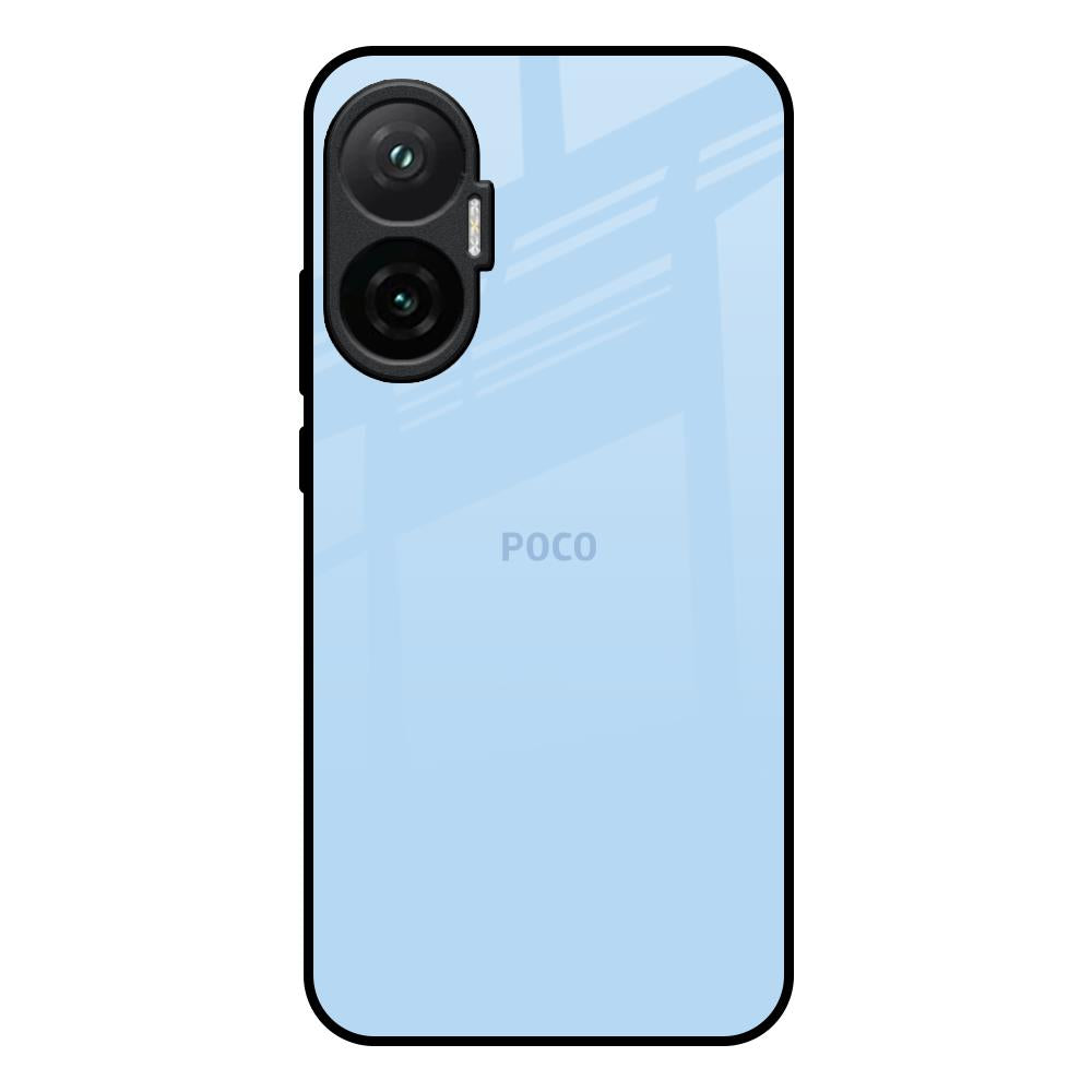 Pastel Sky Blue Poco F7 5G Glass Back Cover Online