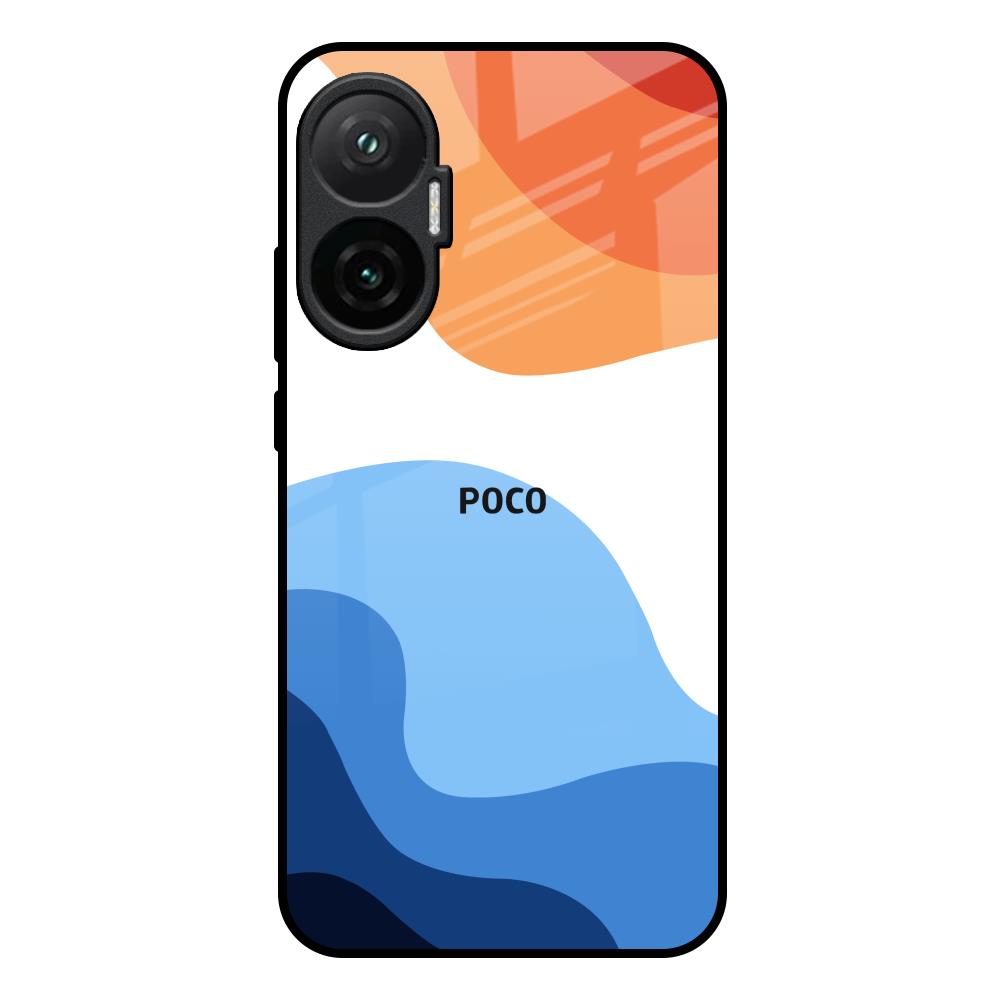 Wavy Color Pattern Poco F7 5G Glass Back Cover Online