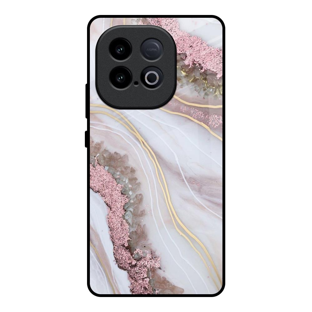 Pink & Gold Gllitter Marble iQOO Neo 10 5G Glass Back Cover Online