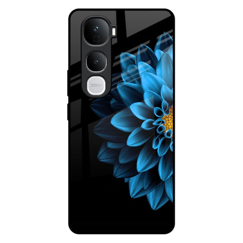 Half Blue Flower Vivo Y400 Pro 5G Glass Back Cover Online