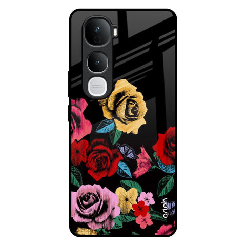 Floral Decorative Vivo Y400 Pro 5G Glass Back Cover Online