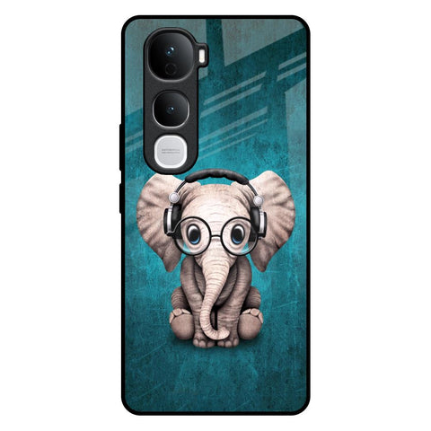 Adorable Baby Elephant Vivo Y400 Pro 5G Glass Back Cover Online