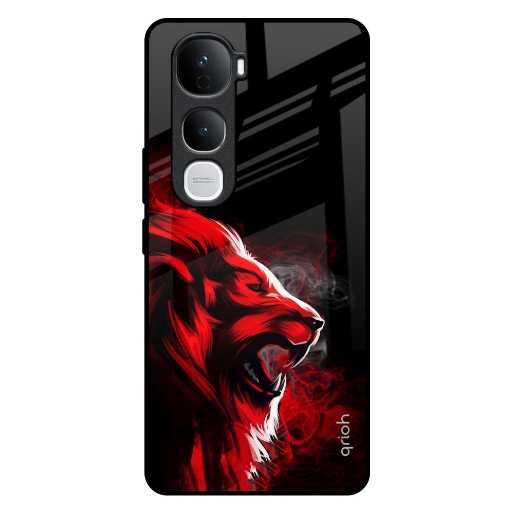 Red Angry Lion Vivo Y400 Pro 5G Glass Back Cover Online