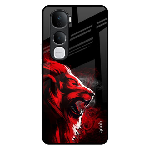 Red Angry Lion Vivo Y400 Pro 5G Glass Back Cover Online