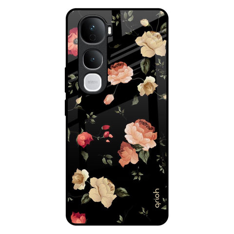 Black Spring Floral Vivo Y400 Pro 5G Glass Back Cover Online