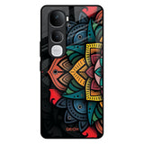 Retro Gorgeous Flower Vivo Y400 Pro 5G Glass Back Cover Online