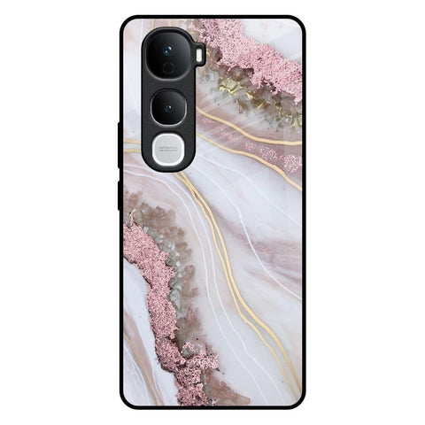 Pink & Gold Gllitter Marble Vivo Y400 Pro 5G Glass Back Cover Online