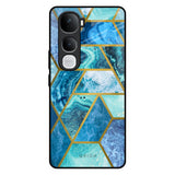 Turquoise Geometrical Marble Vivo Y400 Pro 5G Glass Back Cover Online