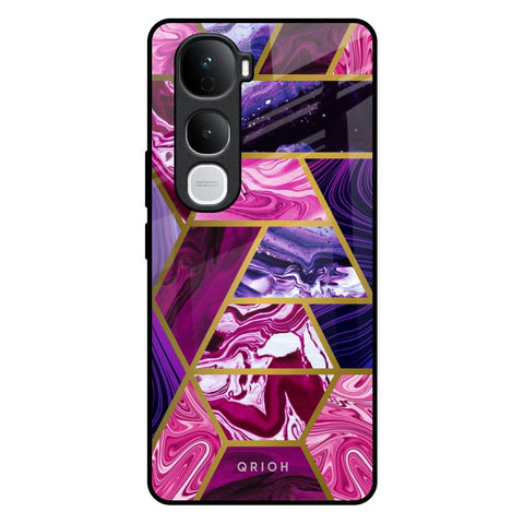 Electroplated Geometric Marble Vivo Y400 Pro 5G Glass Back Cover Online