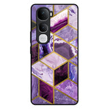 Purple Rhombus Marble Vivo Y400 Pro 5G Glass Back Cover Online