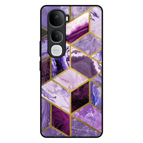 Purple Rhombus Marble Vivo Y400 Pro 5G Glass Back Cover Online