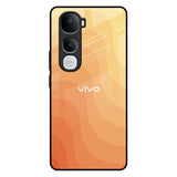 Orange Curve Pattern Vivo Y400 Pro 5G Glass Back Cover Online