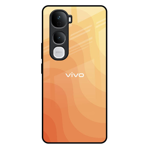 Orange Curve Pattern Vivo Y400 Pro 5G Glass Back Cover Online