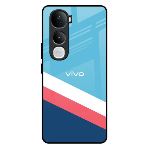 Pink & White Stripes Vivo Y400 Pro 5G Glass Back Cover Online