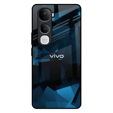Polygonal Blue Box Vivo Y400 Pro 5G Glass Back Cover Online