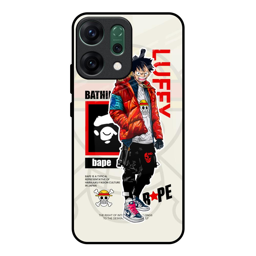 Bape Luffy Oppo Reno14 pro 5G Glass Back Cover Online