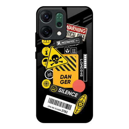 Danger Signs Oppo Reno14 pro 5G Glass Back Cover Online