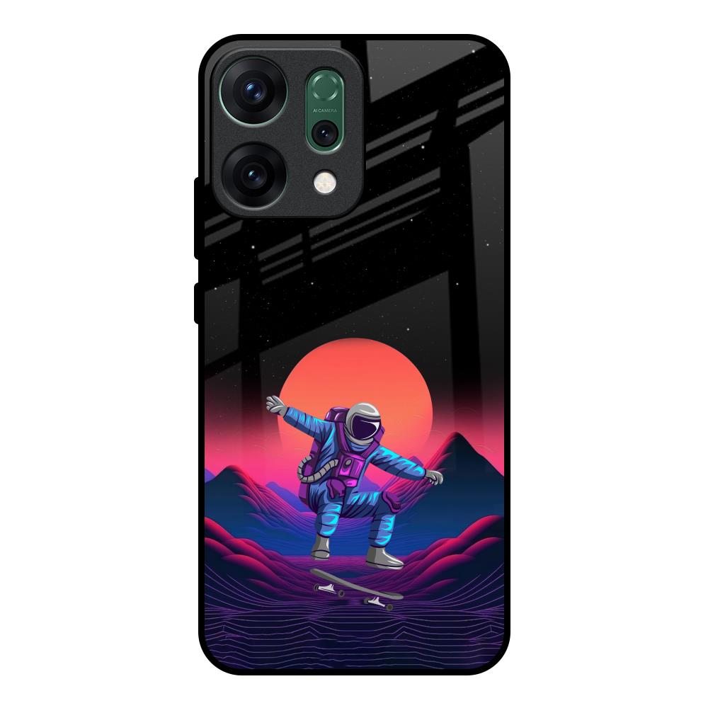 Retro Astronaut Oppo Reno14 pro 5G Glass Back Cover Online