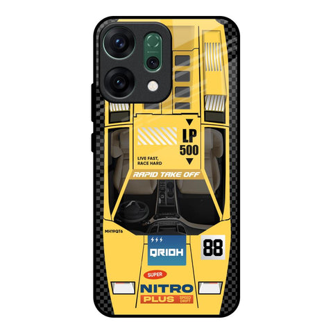 Yellow Racing Car Oppo Reno14 Pro 5G Glass Back Cover Online
