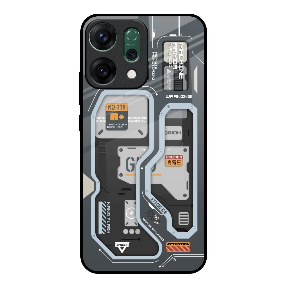 Retro Futuristic Oppo Reno14 pro 5G Glass Back Cover Online