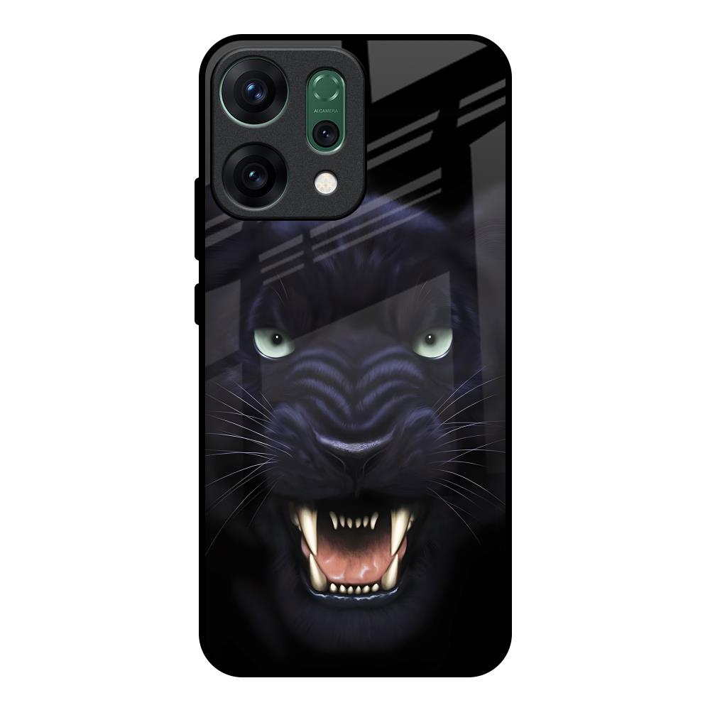 Angry Black Tiger Oppo Reno14 pro 5G Glass Back Cover Online