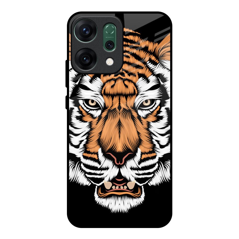 Angry Tiger Oppo Reno14 pro 5G Glass Back Cover Online