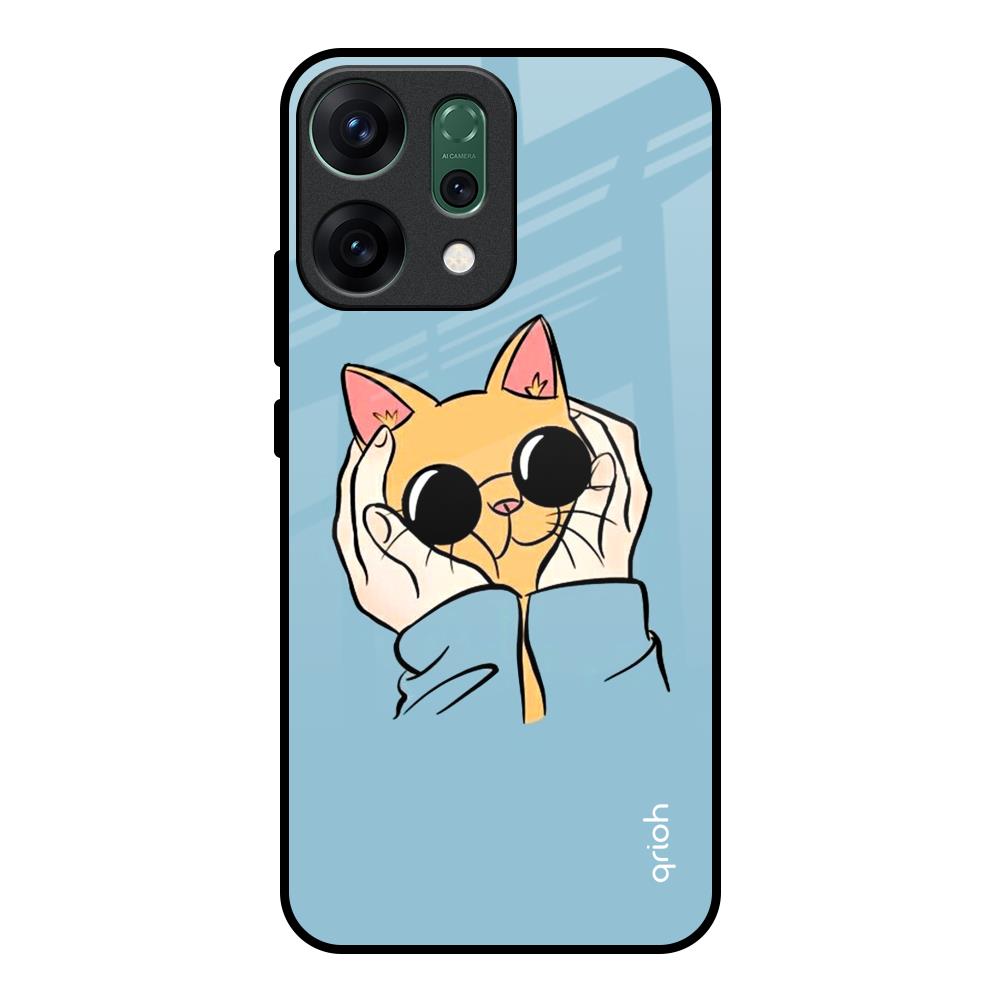 Adorable Cute Kitty Oppo Reno14 pro 5G Glass Back Cover Online