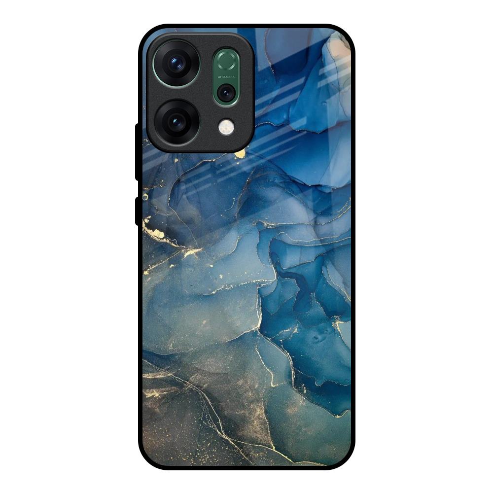 Blue Cool Marble Oppo Reno14 pro 5G Glass Back Cover Online