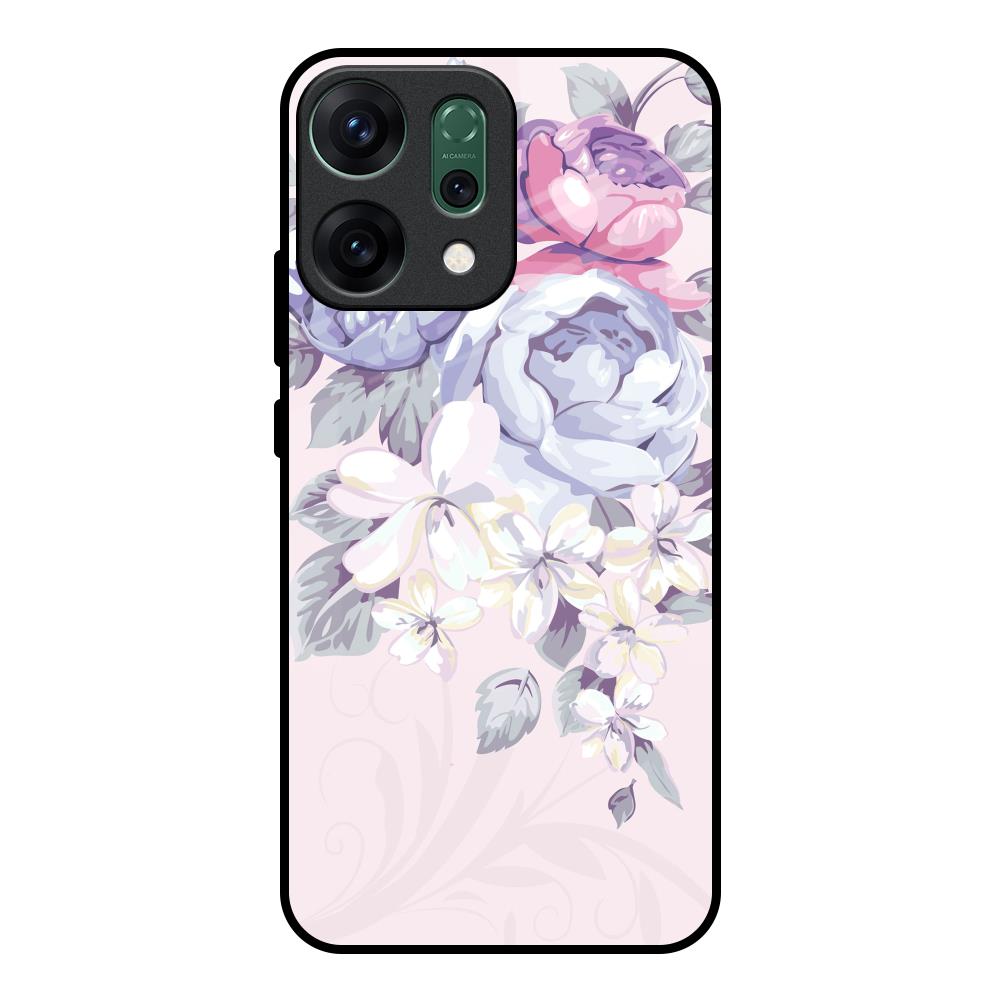 Elegant Floral Oppo Reno14 pro 5G Glass Back Cover Online
