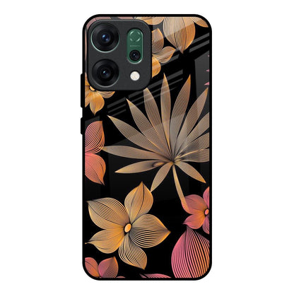 Lines Pattern Flowers Oppo Reno14 pro 5G Glass Back Cover Online