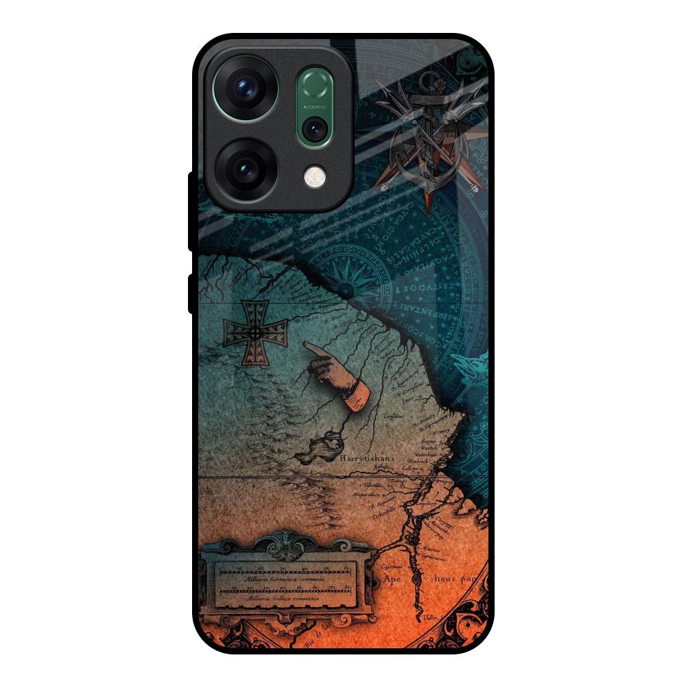 Geographical Map Oppo Reno14 pro 5G Glass Back Cover Online
