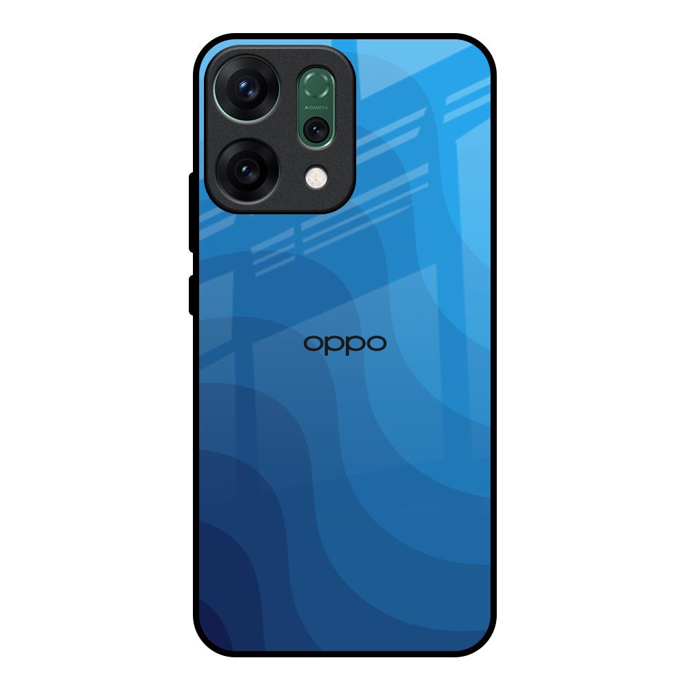 Blue Wave Abstract Oppo Reno14 pro 5G Glass Back Cover Online