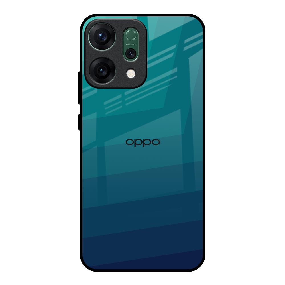 Green Triangle Pattern Oppo Reno14 pro 5G Glass Back Cover Online