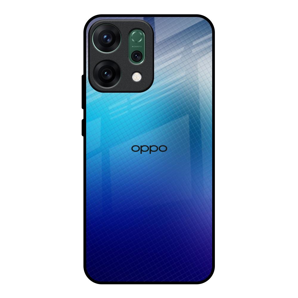 Blue Rhombus Pattern Oppo Reno14 pro 5G Glass Back Cover Online